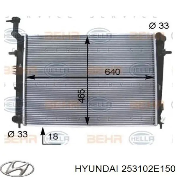 Chłodnica silnika Hyundai/Kia 253102E150 cena, od 125,95 USD
