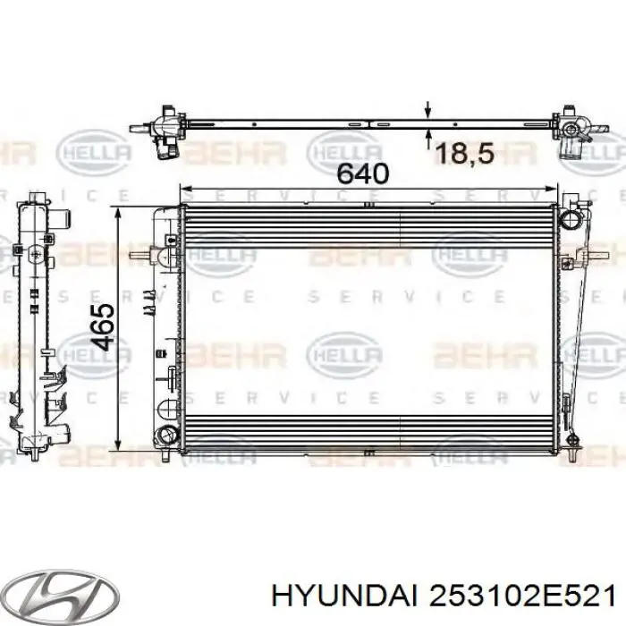 Do koszyka 253102E521 Hyundai/Kia Chłodnica silnika