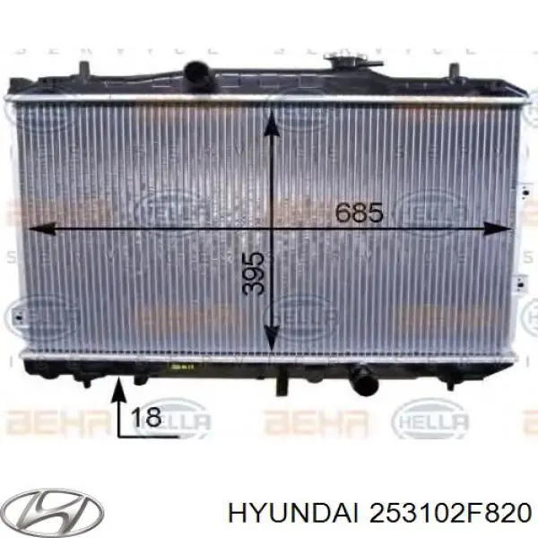 Chłodnica silnika 253102F820 Hyundai/Kia