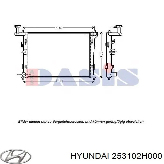 Do koszyka 253102H000 Hyundai/Kia Chłodnica silnika