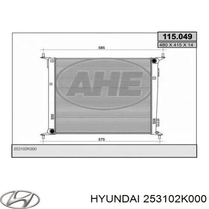 Do koszyka 253102K000 Hyundai/Kia Chłodnica silnika