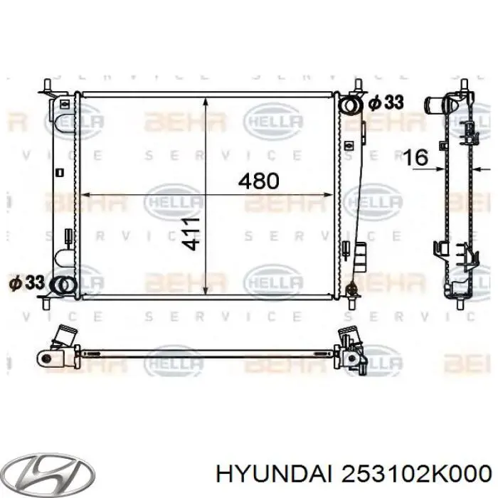 253102K000 Hyundai/Kia Chłodnica silnika