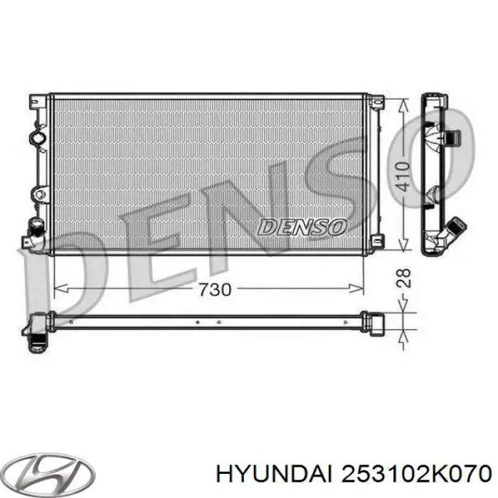 Chłodnica silnika 253102K070 Hyundai/Kia