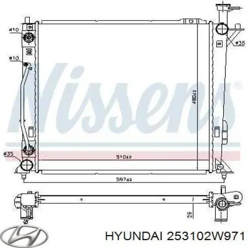 253102W971 Hyundai/Kia Chłodnica silnika