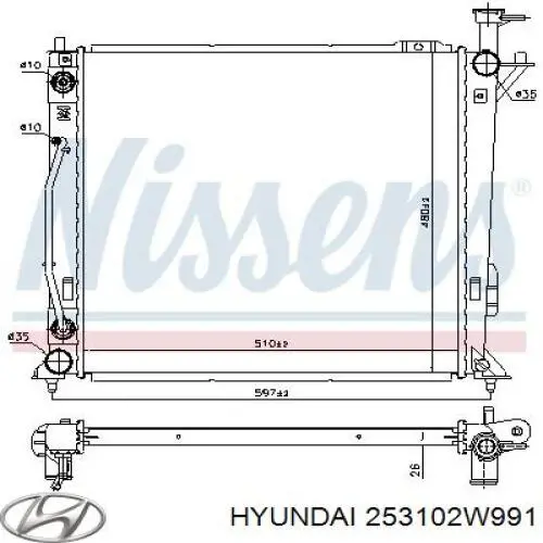 253102W991 Hyundai/Kia Chłodnica silnika