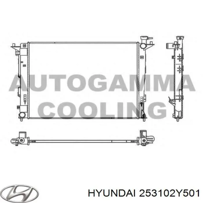 Chłodnica silnika Hyundai/Kia 253102Y501 cena, od 129,40 USD