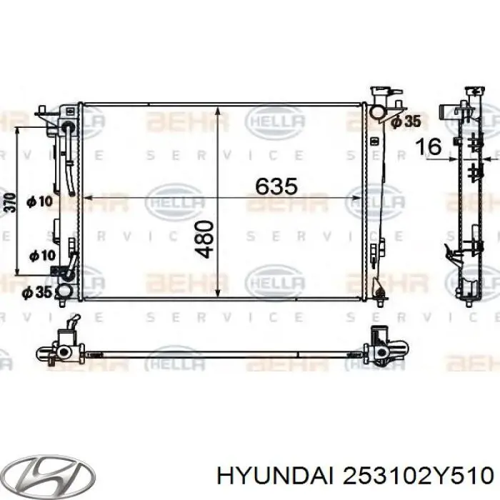 Chłodnica silnika 253102Y510 Hyundai/Kia