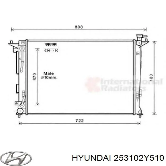 Chłodnica silnika Hyundai/Kia 253102Y510 cena, od 122,32 USD
