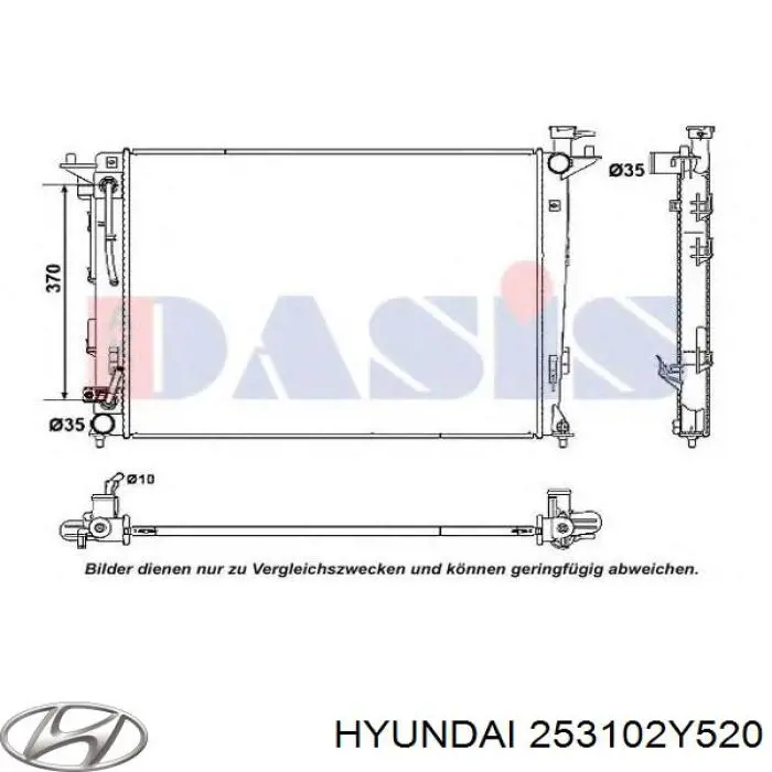 Chłodnica silnika Hyundai/Kia 253102Y520