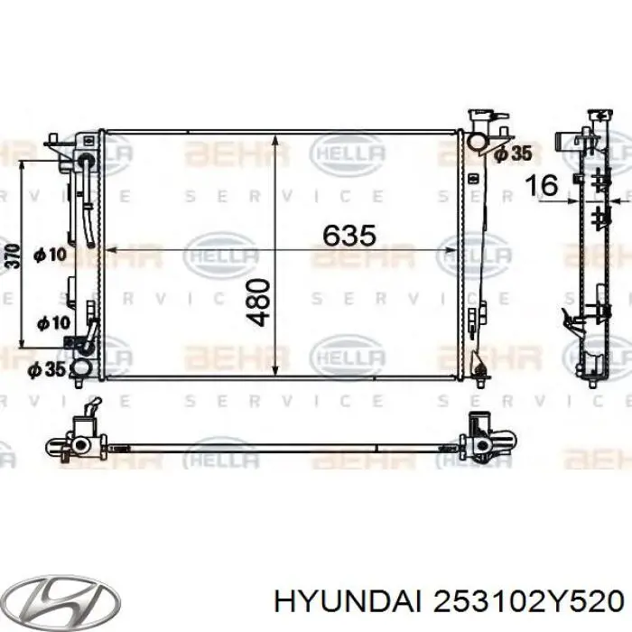 Chłodnica silnika 253102Y520 Hyundai/Kia