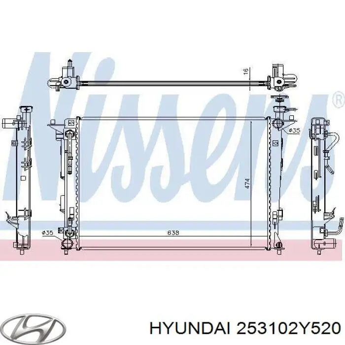 Chłodnica silnika Hyundai/Kia 253102Y520 cena, od 122,32 USD