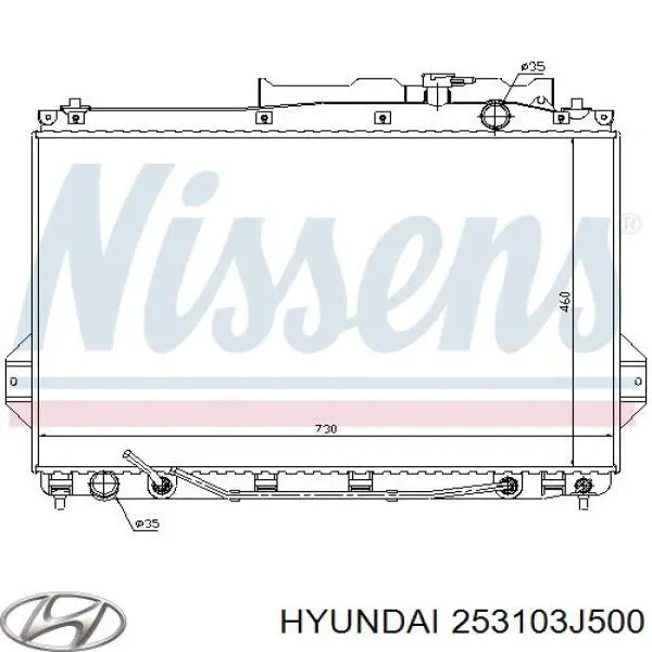 Do koszyka 253103J500 Hyundai/Kia Chłodnica silnika