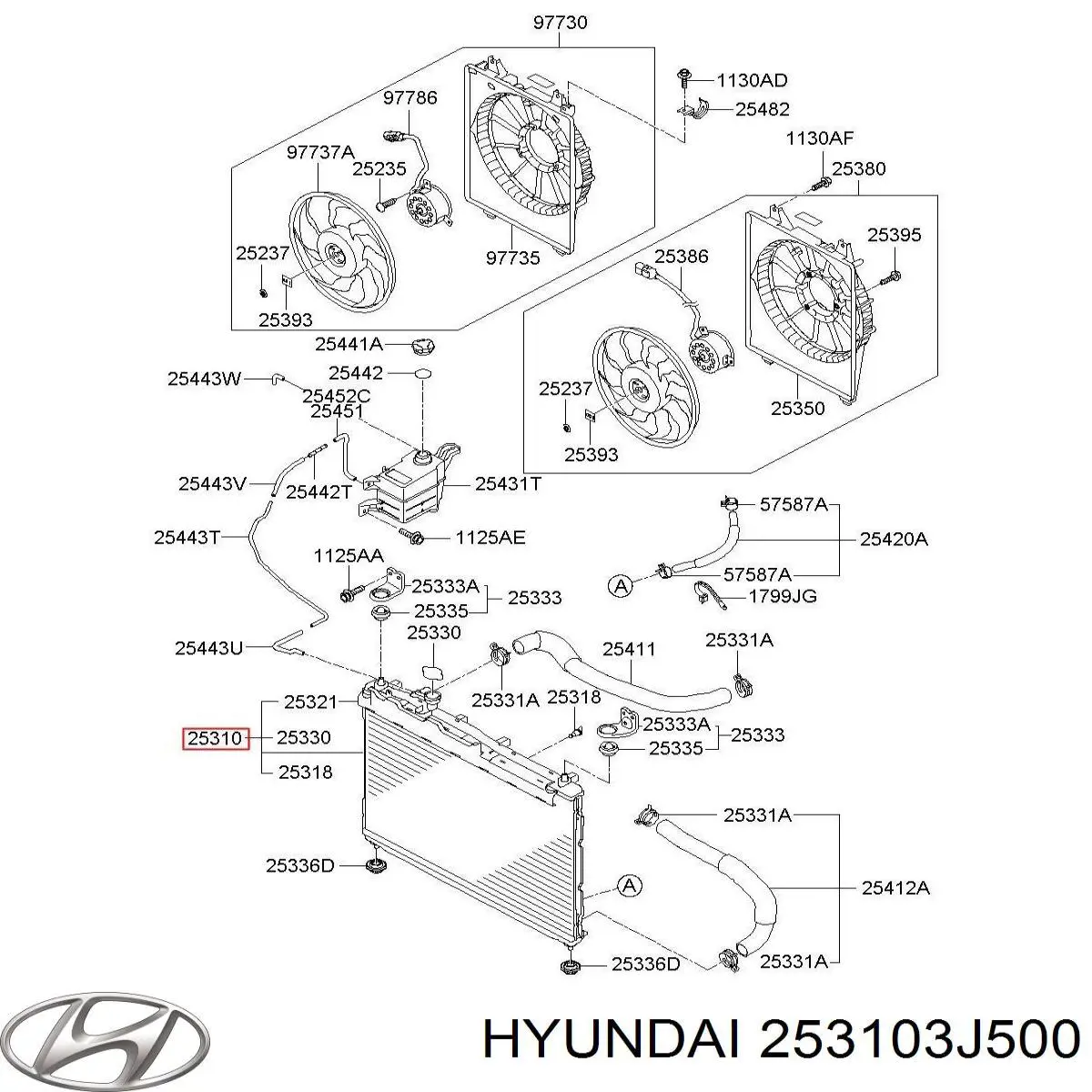 253103J500 Hyundai/Kia Chłodnica silnika