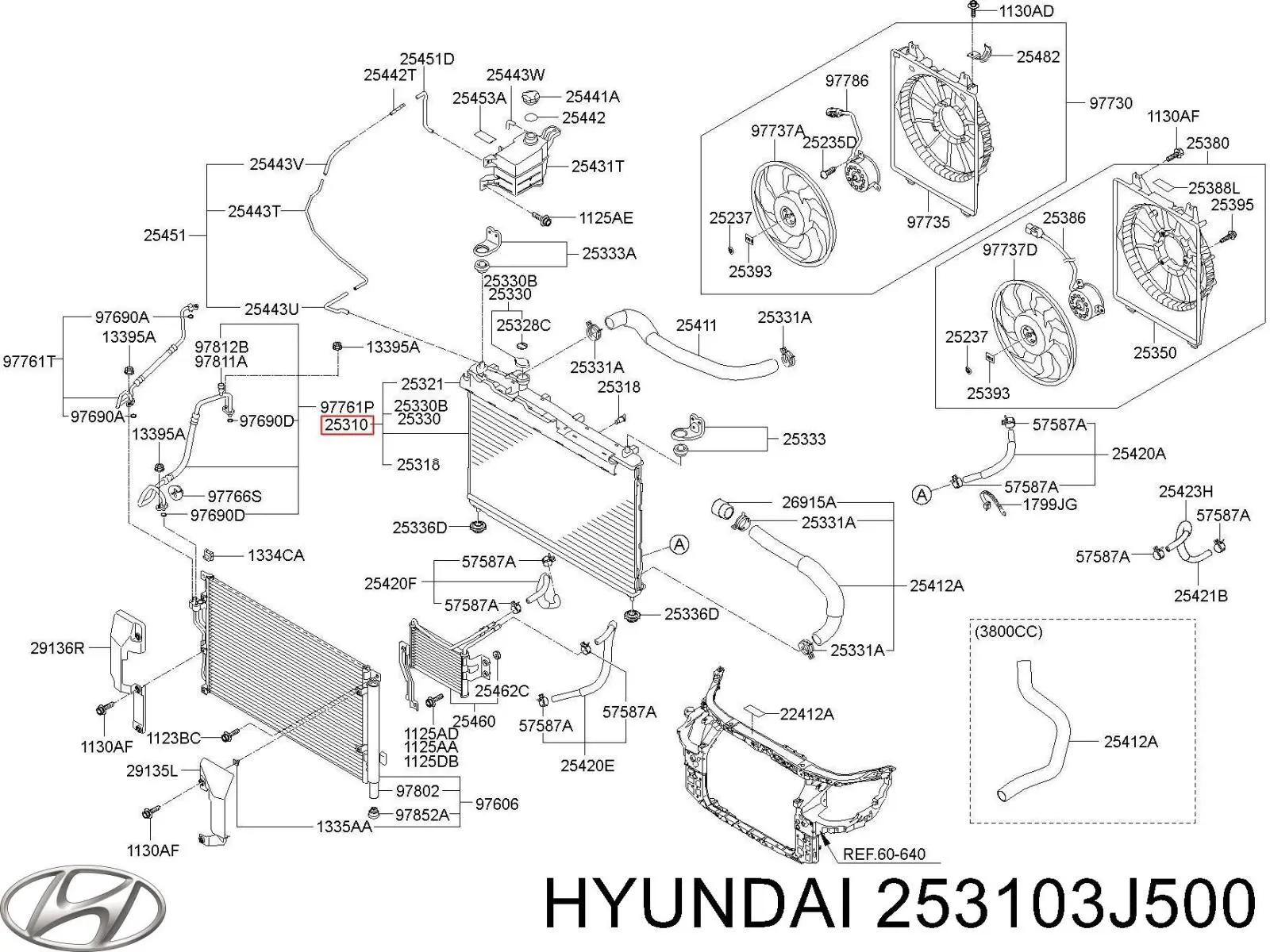 Chłodnica silnika 253103J500 Hyundai/Kia