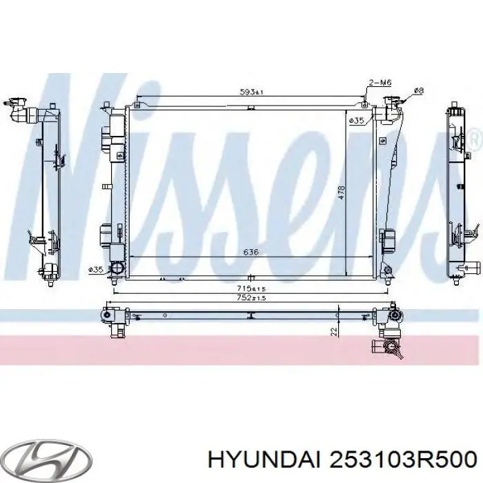 253103R500 Hyundai/Kia Chłodnica silnika