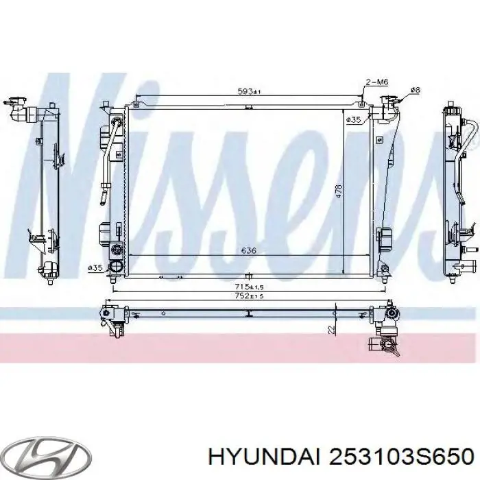 Chłodnica silnika Hyundai/Kia 253103S650 cena, od 158,14 USD