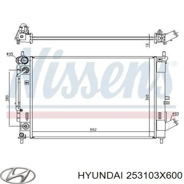 Chłodnica silnika Hyundai/Kia 253103X600 cena, od 119,19 USD