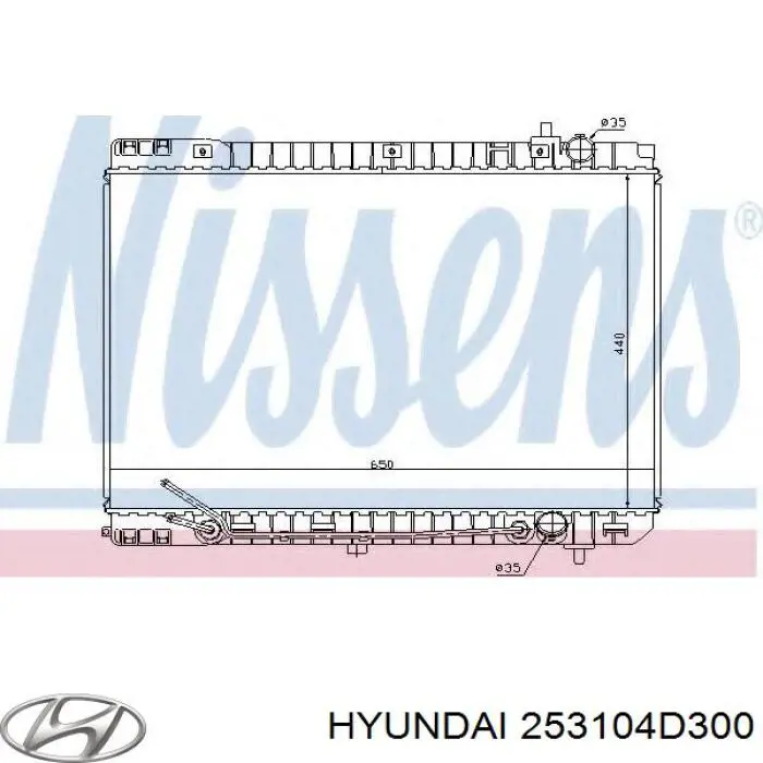Chłodnica silnika Hyundai/Kia 253104D300 cena, od 228,33 USD