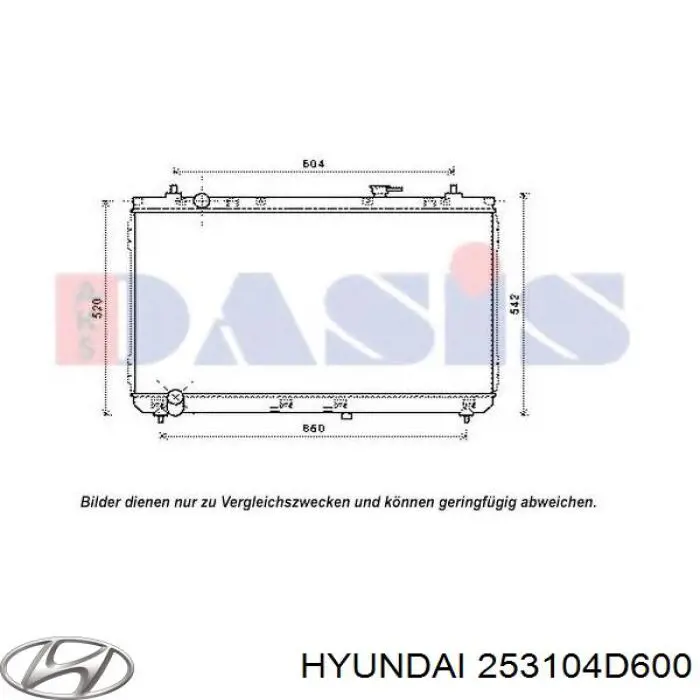 Chłodnica silnika Hyundai/Kia 253104D600 cena, od 222,33 USD