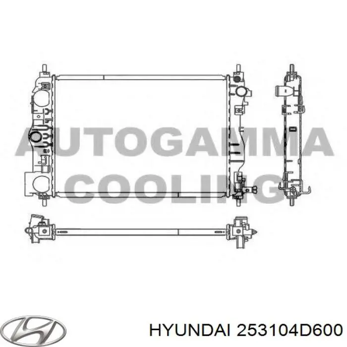 Do koszyka 253104D600 Hyundai/Kia Chłodnica silnika