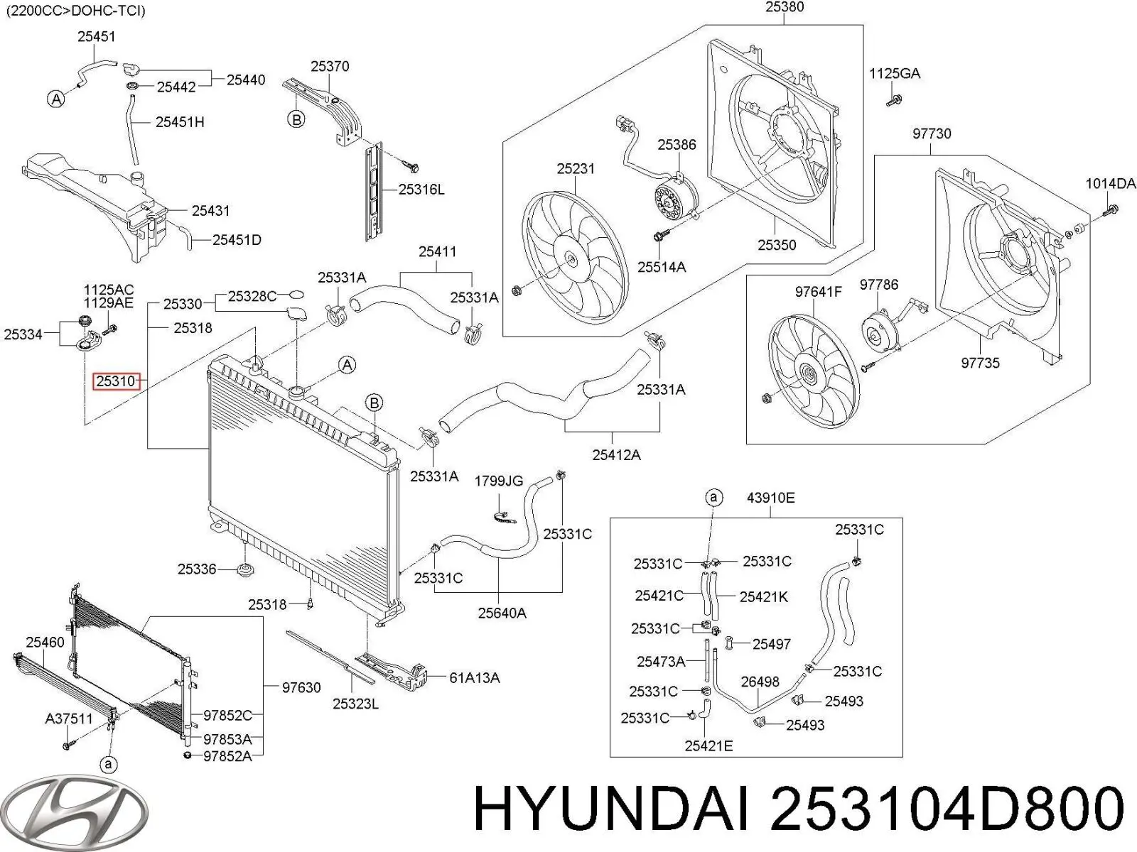 Chłodnica silnika Hyundai/Kia 253104D800 cena, od 118,04 USD