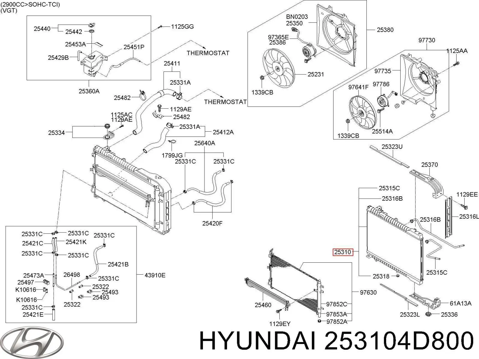 253104D800 Hyundai/Kia Chłodnica silnika