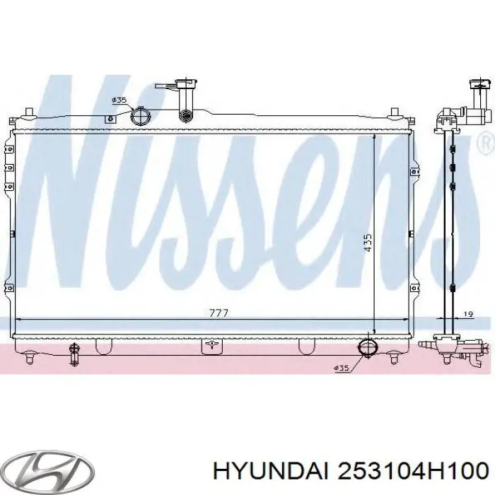 Chłodnica silnika Hyundai/Kia 253104H100 cena, od 122,29 USD