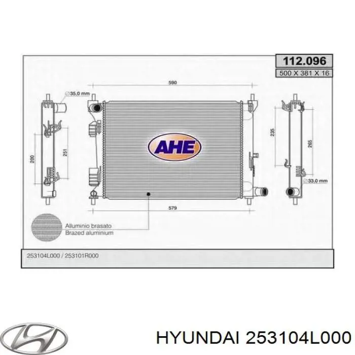 253104L000 Hyundai/Kia Chłodnica silnika