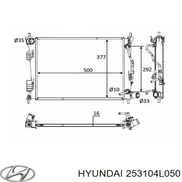 Do koszyka 253104L050 Hyundai/Kia Chłodnica silnika