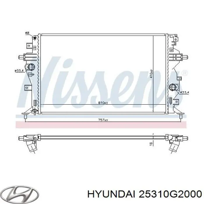 25310G2000 Hyundai/Kia Chłodnica silnika