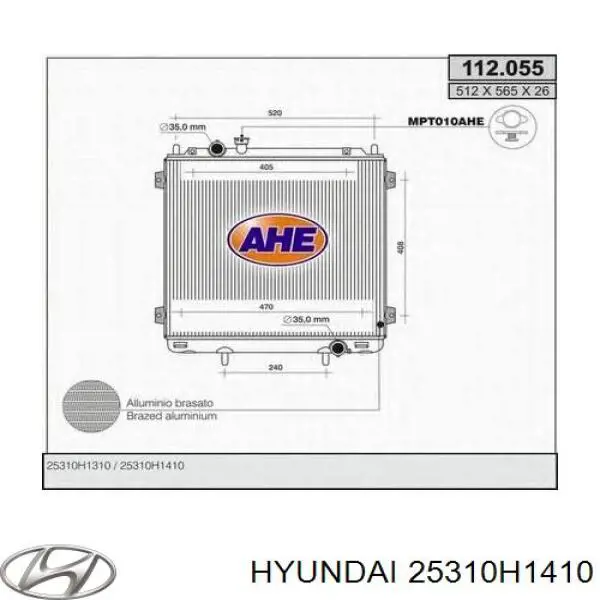 Do koszyka 25310H1310 Hyundai/Kia Chłodnica silnika
