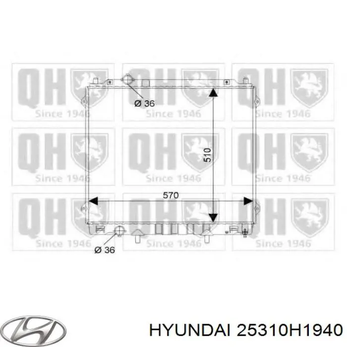 Chłodnica silnika Hyundai/Kia 25310H1940 cena, od 143,02 USD