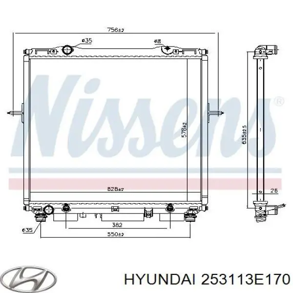 Do koszyka 253113E170 Hyundai/Kia Chłodnica silnika