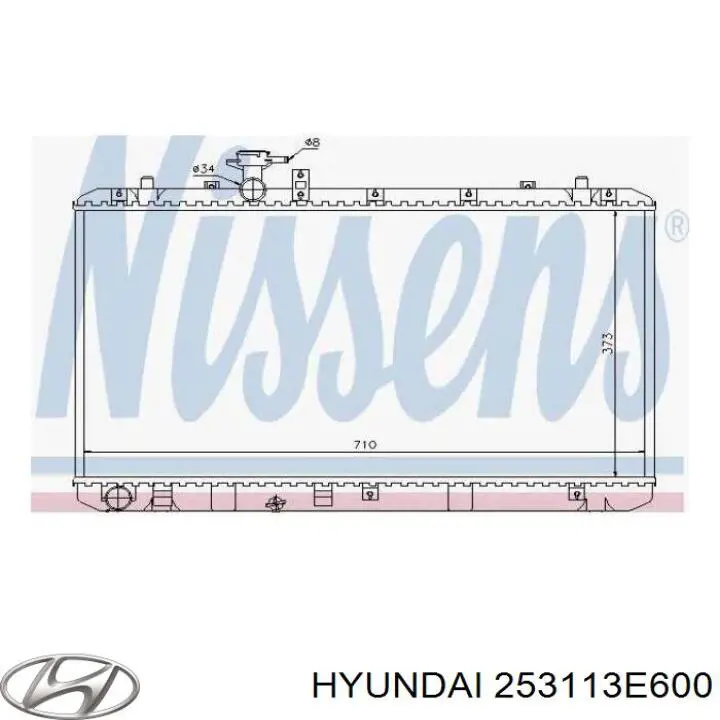 Do koszyka 253113E600 Hyundai/Kia Chłodnica silnika
