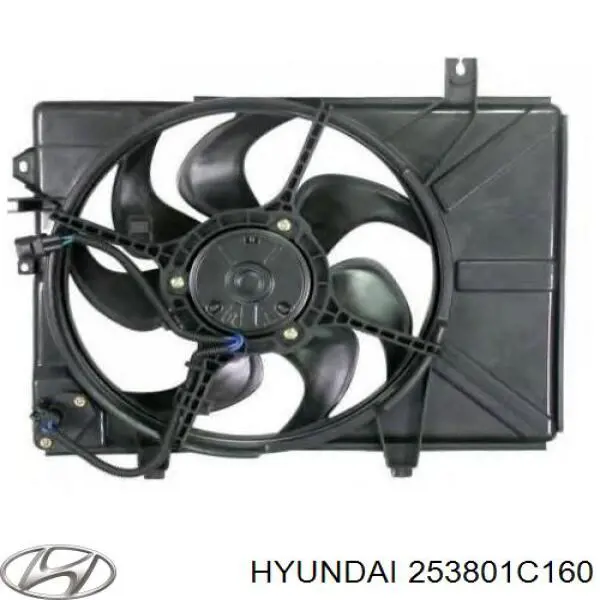 Dyfuzor chłodnicy, w komplecie z silnikiem i wirnikiem Hyundai/Kia 253801C160 cena, od 80,02 USD