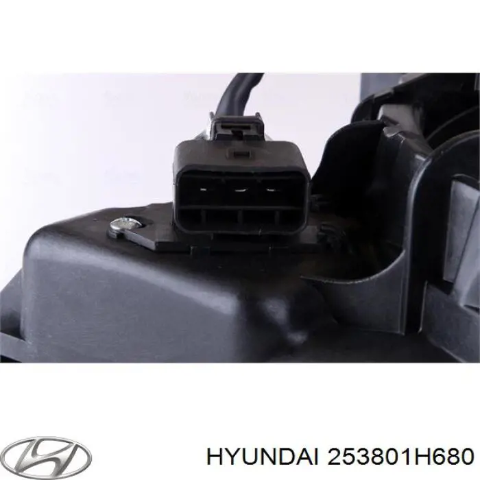 Do koszyka 253801H680 Hyundai/Kia Dyfuzor chłodnicy, w komplecie z silnikiem i wirnikiem