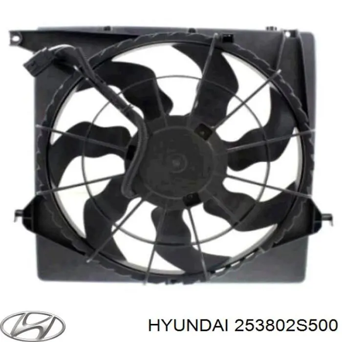 253802S500 Hyundai/Kia Dyfuzor chłodnicy, w komplecie z silnikiem i wirnikiem