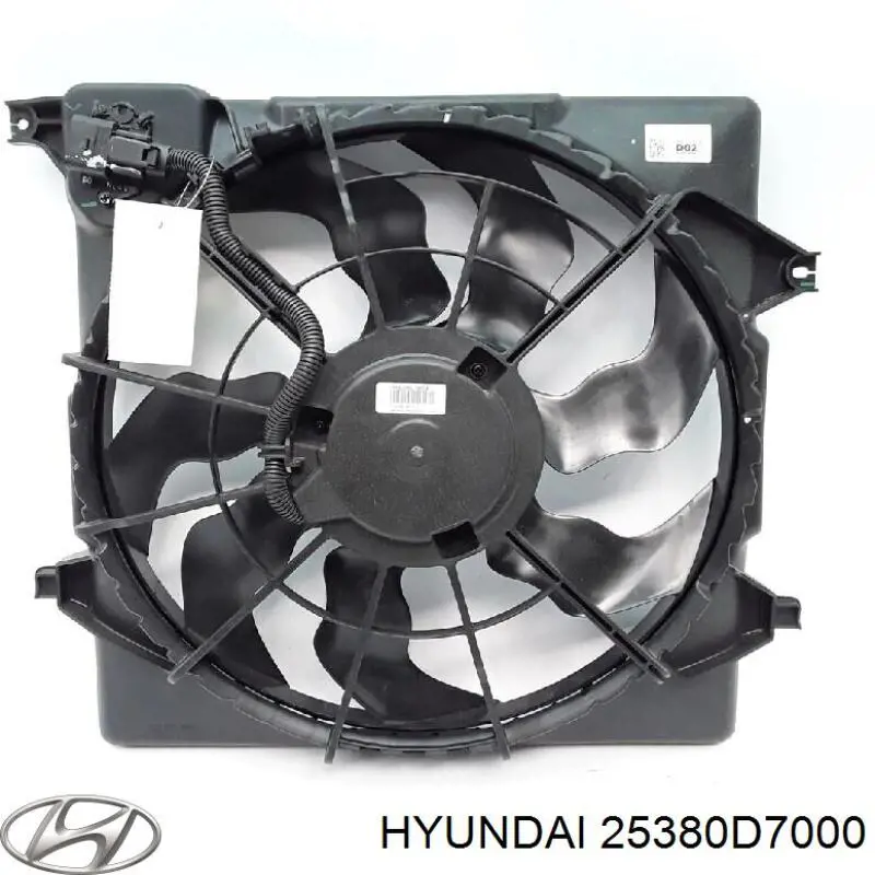 25380D7000 Hyundai/Kia Dyfuzor chłodnicy, w komplecie z silnikiem i wirnikiem