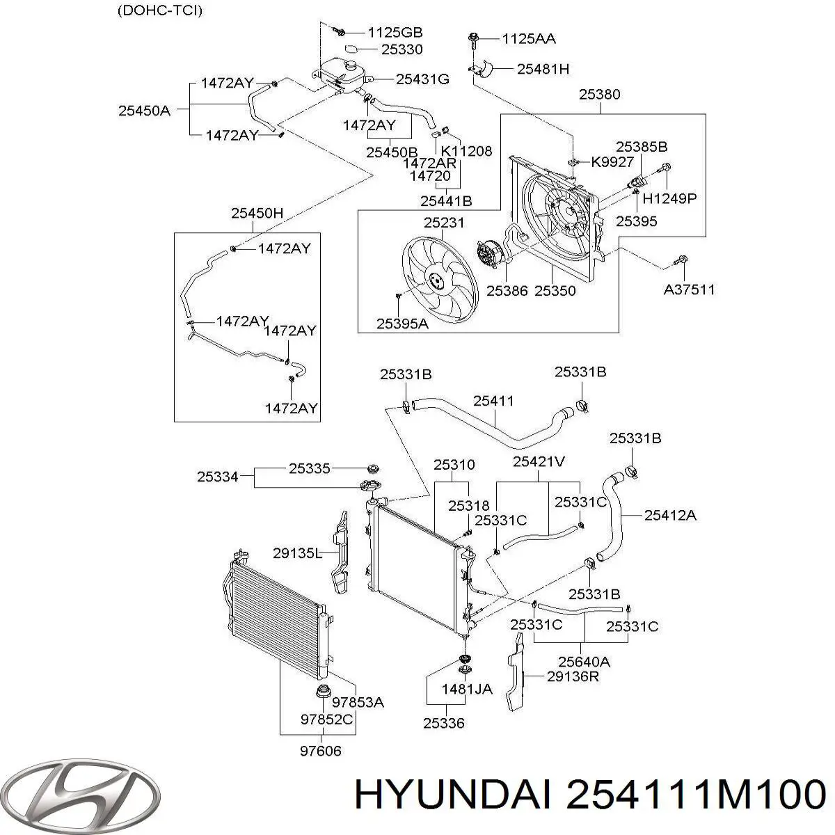 Przewód (króciec) chłodnicy górny do KIA Cerato II TD