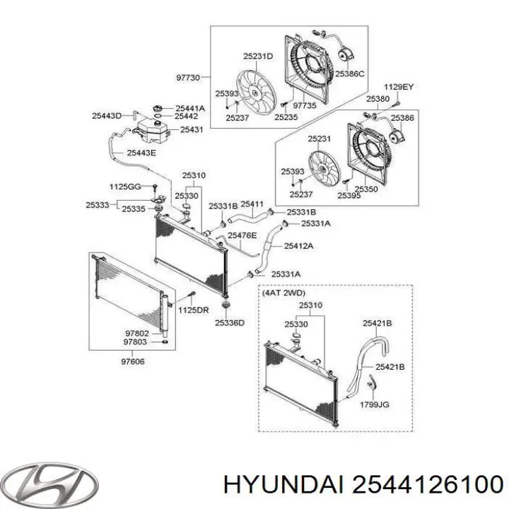 Pokrywa (korek) zbiornika wyrównawczego Hyundai/Kia 2544126100 cena, od 5,27 USD