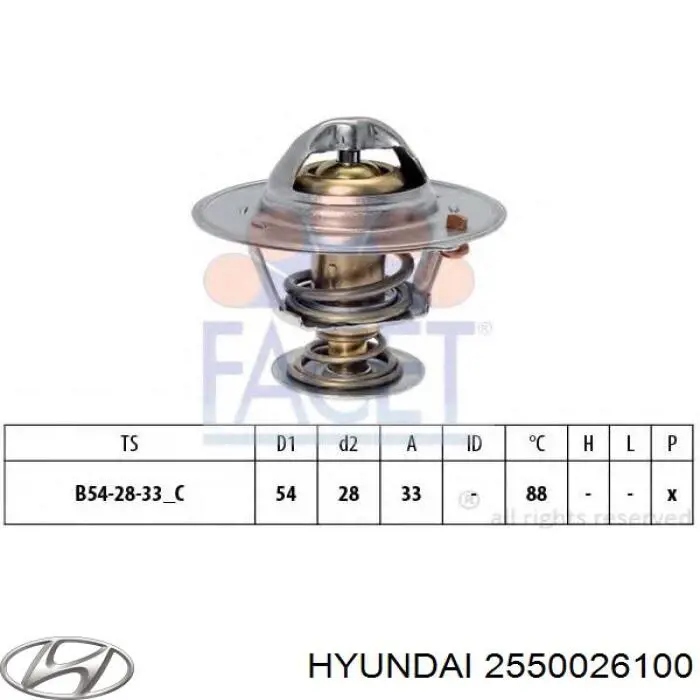 Termostat Hyundai/Kia 2550026100 cena, od 16,01 USD