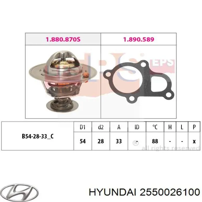 2550026100 Hyundai/Kia Termostat
