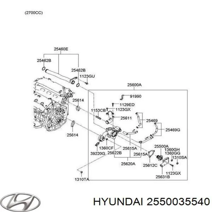 Termostat Hyundai/Kia 2550035540 cena, od 28,69 USD