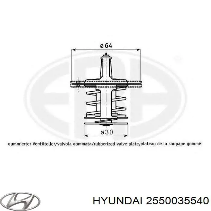 Do koszyka 2550035540 Hyundai/Kia Termostat