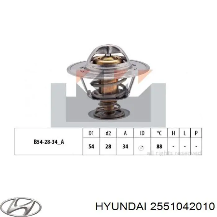 Termostat Hyundai/Kia 2551042010 cena, od 14,82 USD