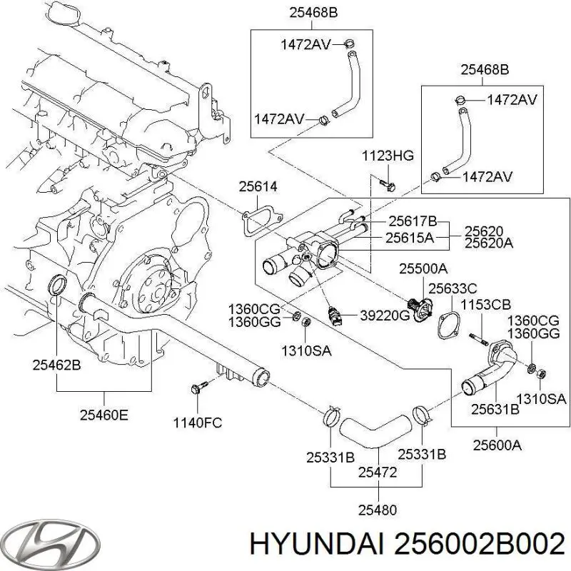 Obudowa termostatu Hyundai/Kia 256002B002 cena, od 113,89 USD