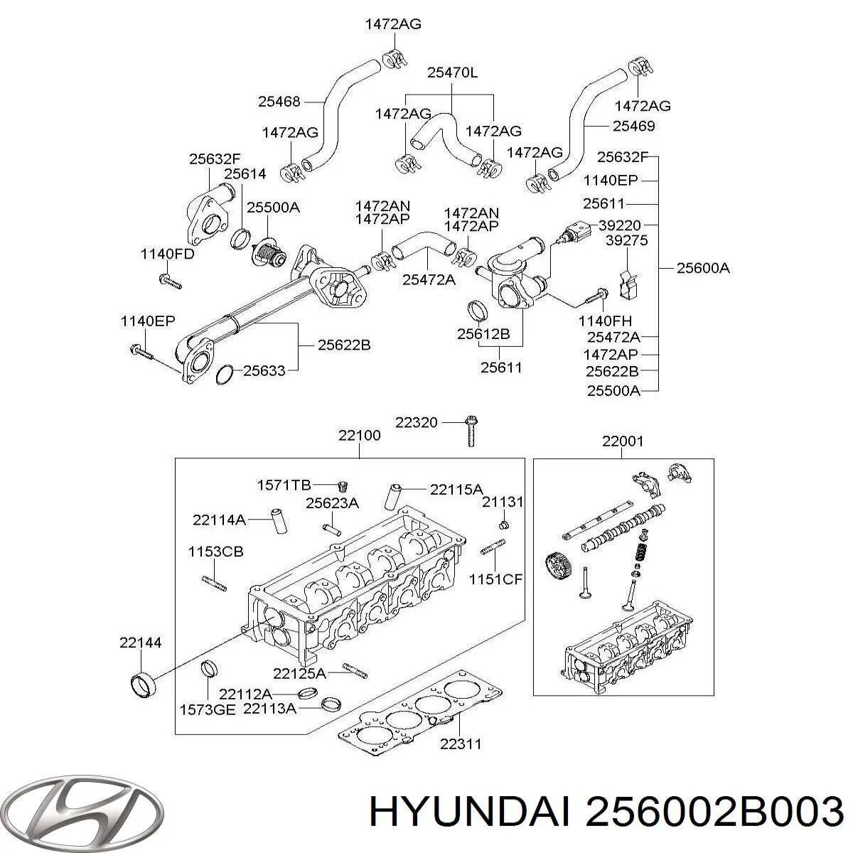 Obudowa termostatu Hyundai SOLARIS I sedana (SBR11) (2011 - 2017) cena, od 32,96 USD
