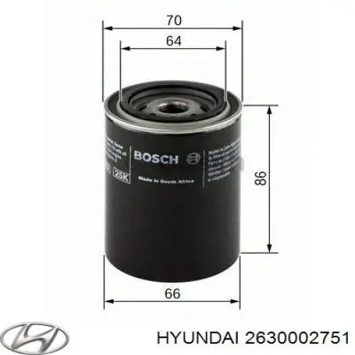 Filtr oleju 2630002751 Hyundai/Kia