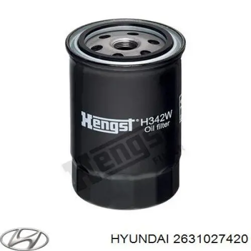 Do koszyka 2631027420 Hyundai/Kia Filtr oleju