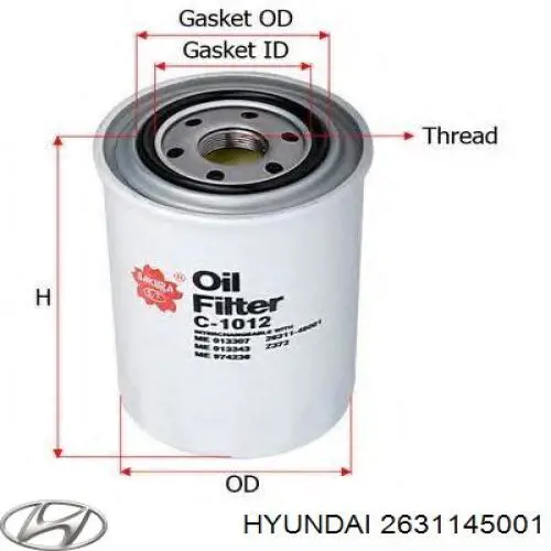 Filtr oleju 2631145001 Hyundai/Kia